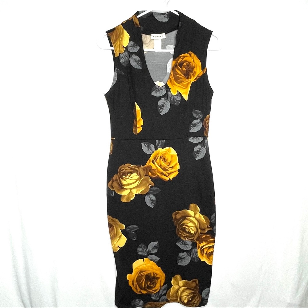*Beware* M Black Dress with Gold Flowers